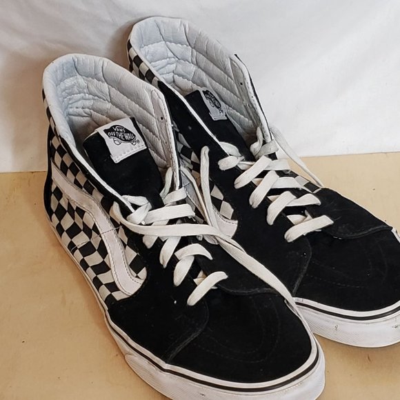Vans Sk8Hi Black Checker Old Skool Hi Top Skate Shoe Mens 13 - Picture 1 of 10